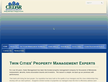 Tablet Screenshot of cedarmanagement.com